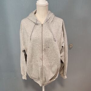 Vintage 90's Highland Outfitters Grunge Destroyed Cotton Blend Zipup Hoodie Y2K